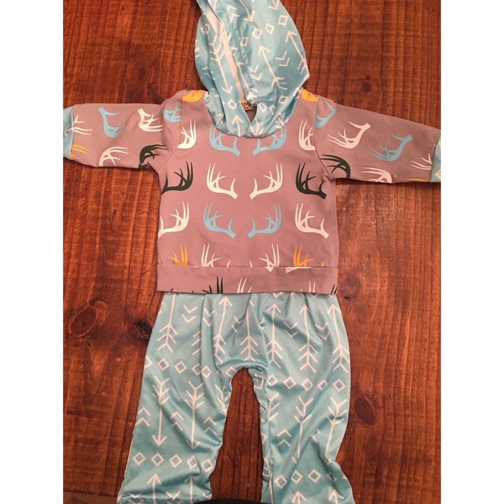 Little boy hunter hoodie/pants set